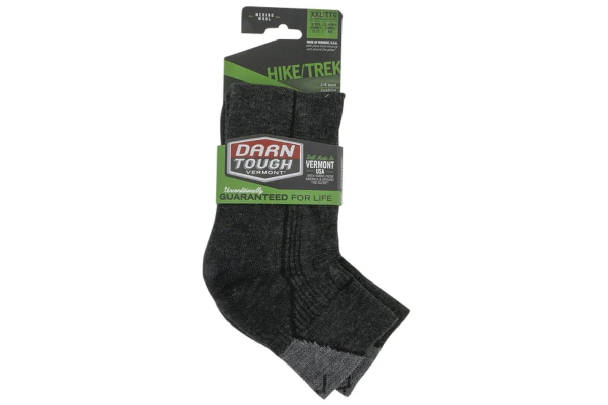 Darn Tough Hiker 1/4 Sock Black - Image 2