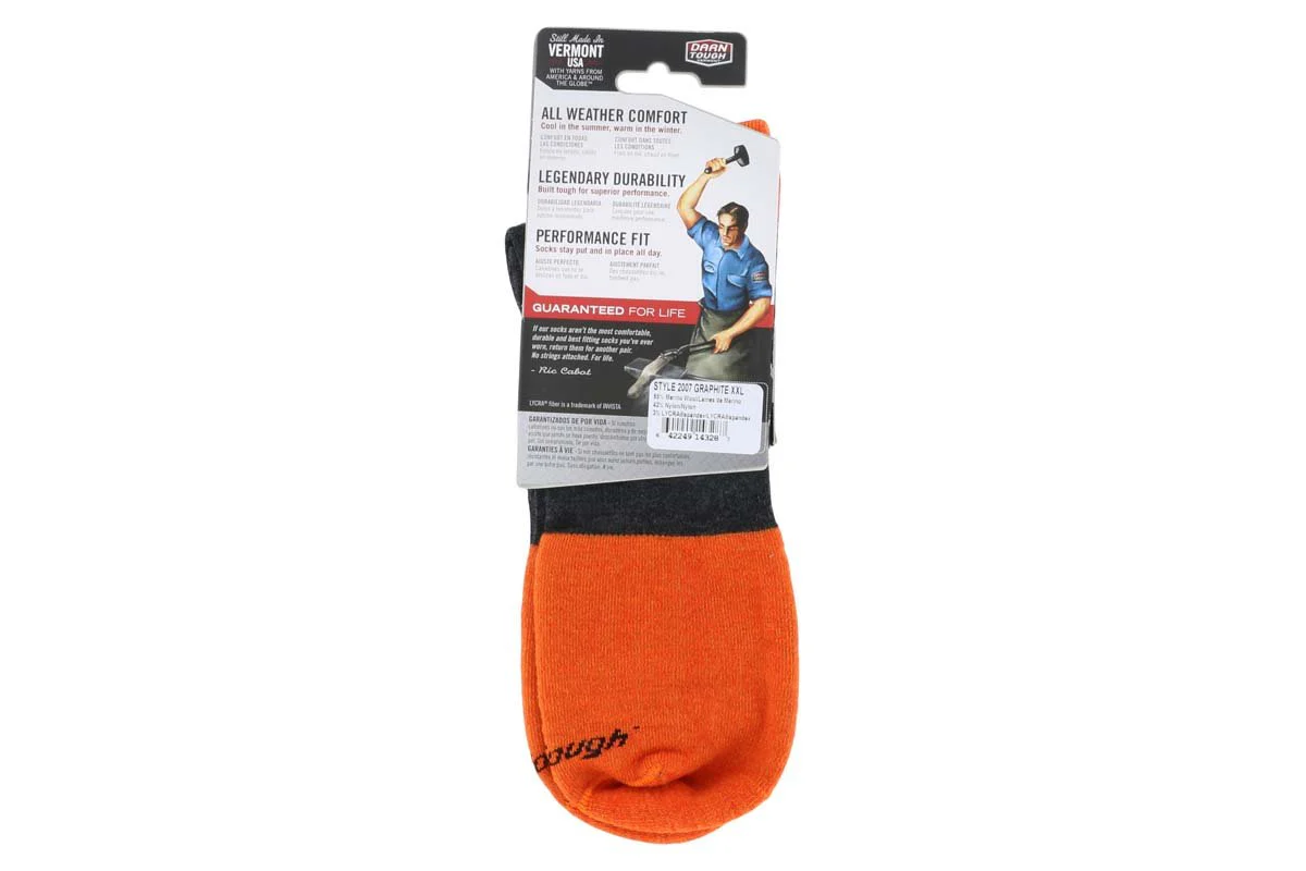 Darn Tough Steely Work Boot Sock Graphite - Image 3