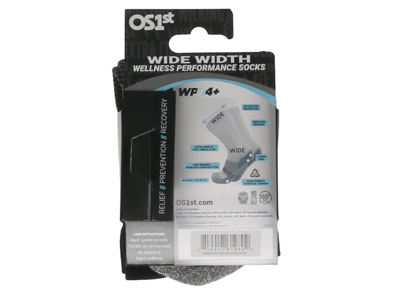 OS1st WP4 Wellness Performance Quarter Socks Wide Black - Image 3
