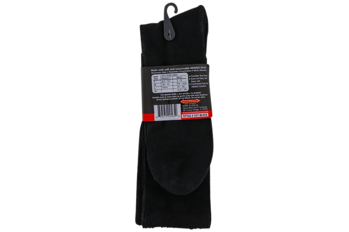 Socks Loose Fit Wool Crew Black - Image 3