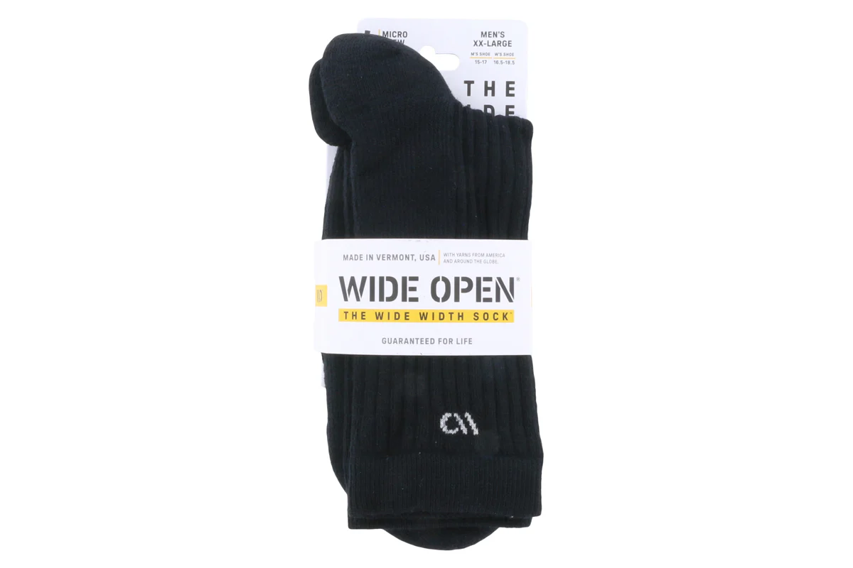 Wide Open Micro Crew Sock Black - Image 2