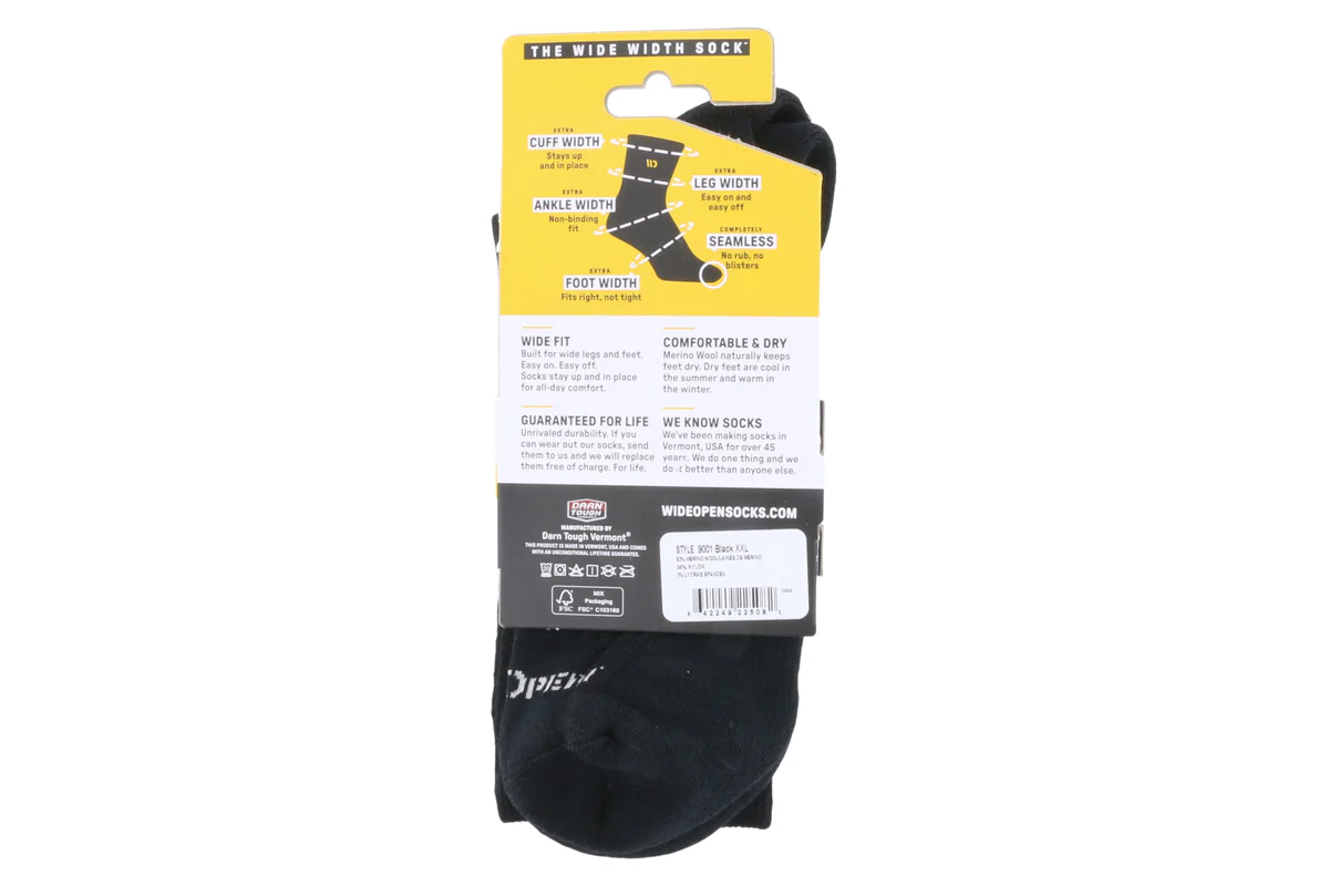 Wide Open Micro Crew Sock Black - Image 3