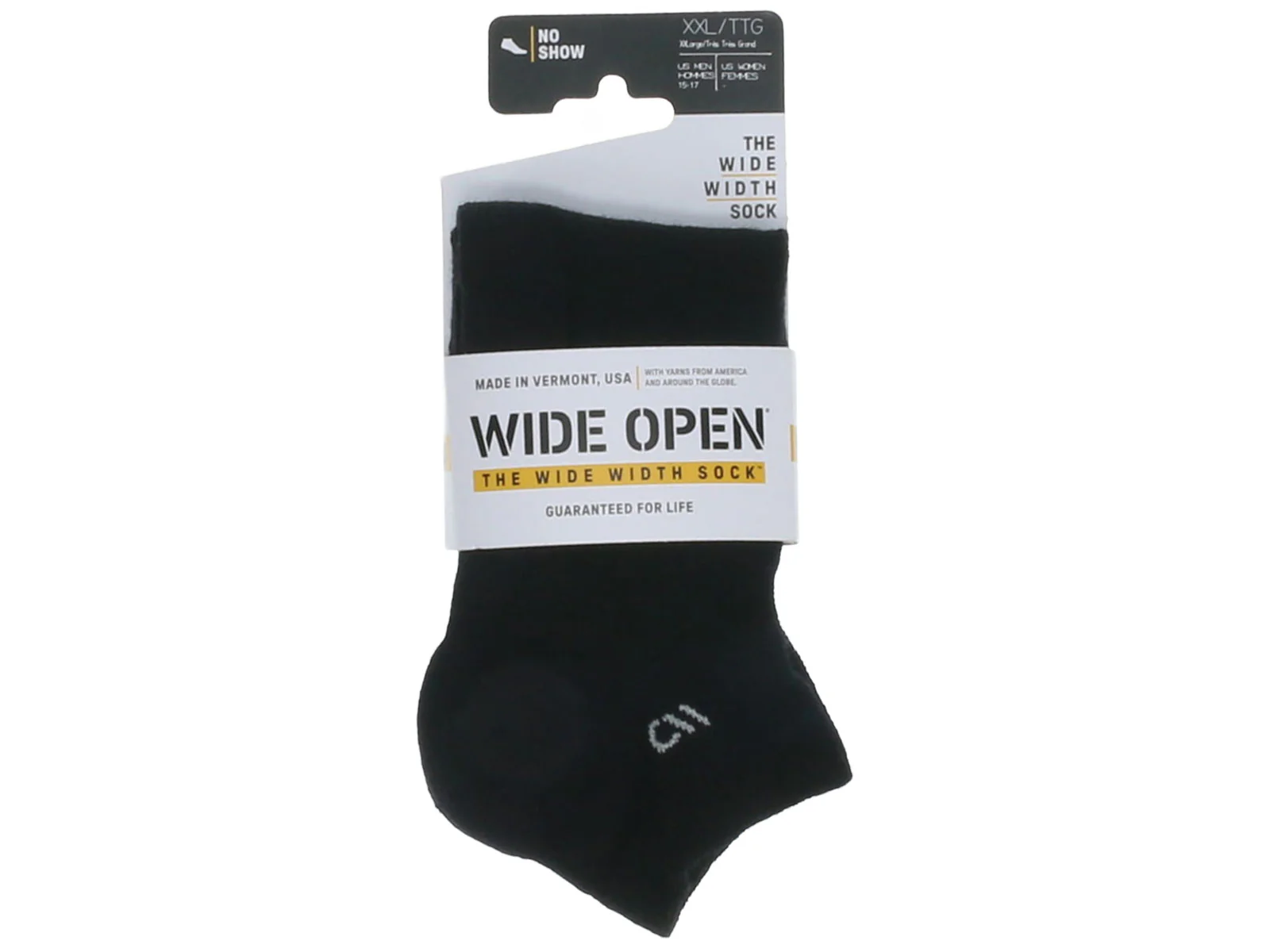 Wide Open No Show Sock Black - Image 2