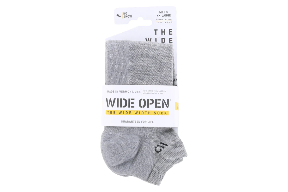 Wide Open No Show Sock Grey - Image 2