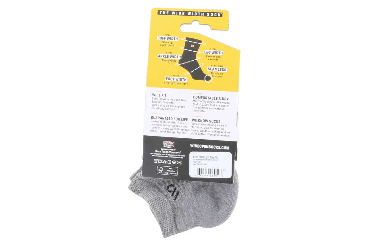 Wide Open No Show Sock Grey - Image 3