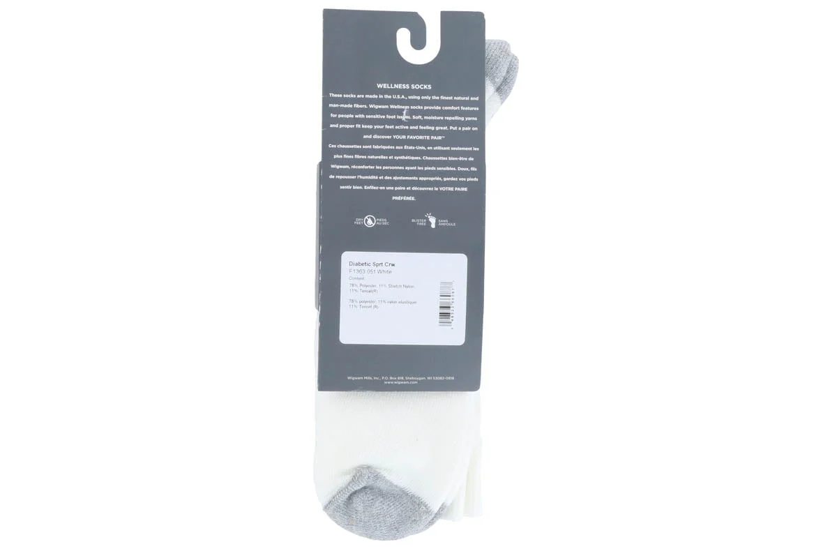 Wigwam Diabetic Sport Crew Sock White - Image 3