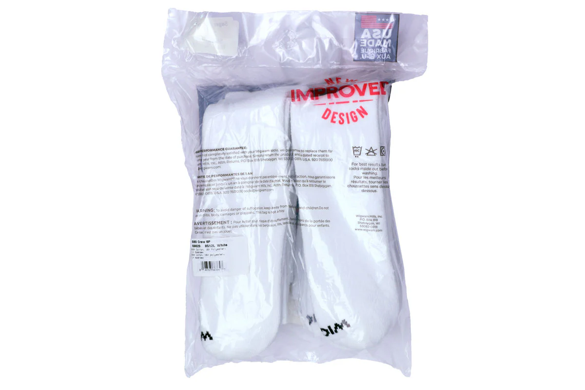 Wigwam Super 60 Crew 6 Pack Socks White - Image 3
