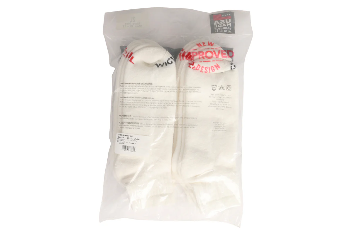Wigwam Super 60 Quarter 6 Pack Socks White - Image 3