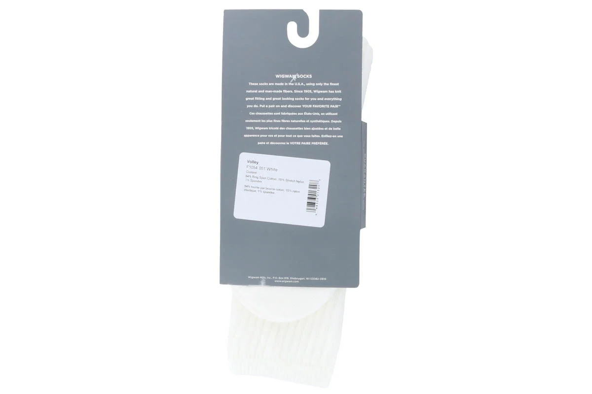 Wigwam Volley Crew Sock White - Image 3